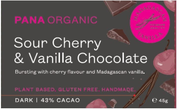 Pana Chocolate Dark Sour Cherry & Vanilla 45g *NEW*