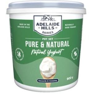 Adelaide Hills Dairies Yoghurt - Pure & Natural 900g *coming soon*