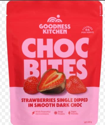 Goodness Kitchen Frozen Choc Bites Strawberry