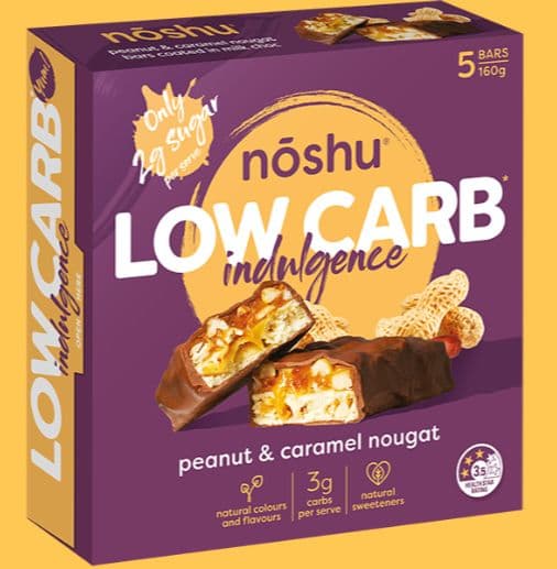 Noshu Low Carb Bars Peanut Caramel Nougat