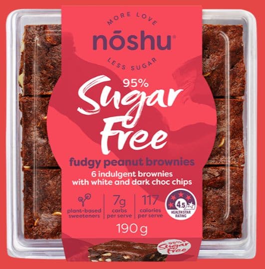 Noshu Ready to Eat Fudgy Peanut Brownie