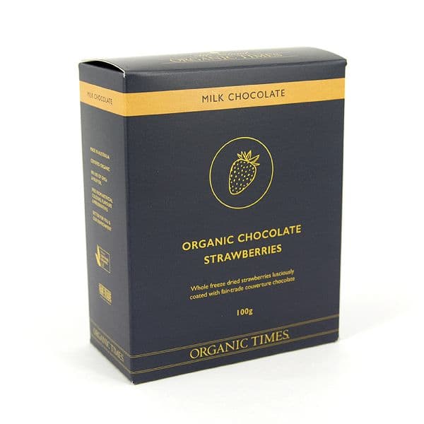 Organic Times Milk Choc Coated - Strawberry