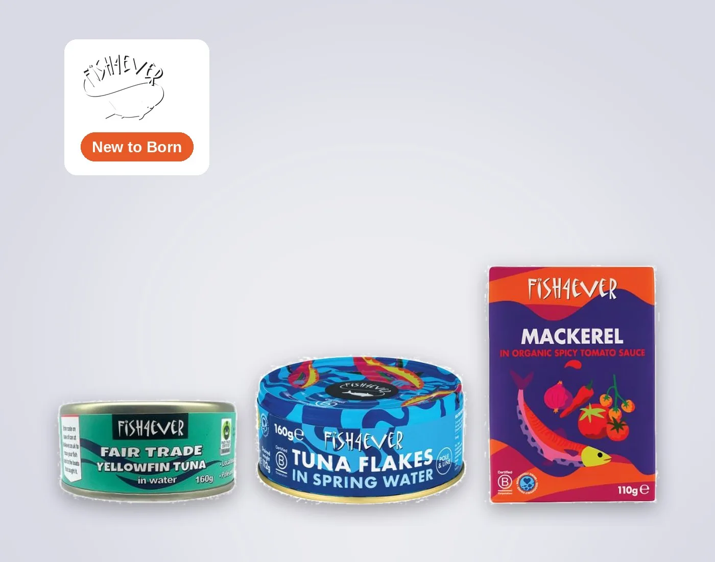 Fish 4 Ever sustainably caught tinned tuna and mackerel, new to Born