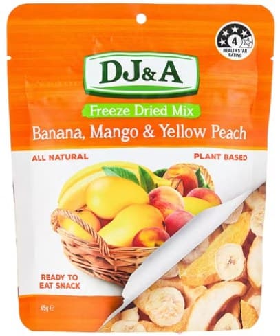 DJ&A Freeze Dried - Banana, Mango & Peach 45g