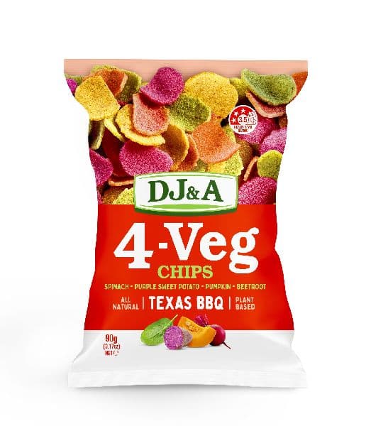 DJ&A 4-Veggie Chips - Texas BBQ 90g ^