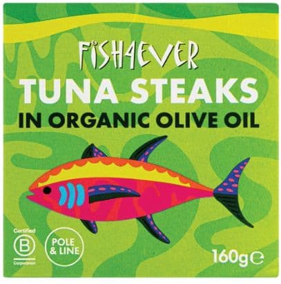 Fish 4 Ever - Skipjack Tuna Steaks in Org Olive oil 160g