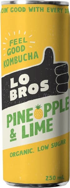 Lo Bros 250ml Can Kombucha Pineapple & Lime