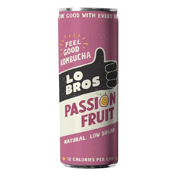 Lo Bros 250ml Can Kombucha Passionfruit