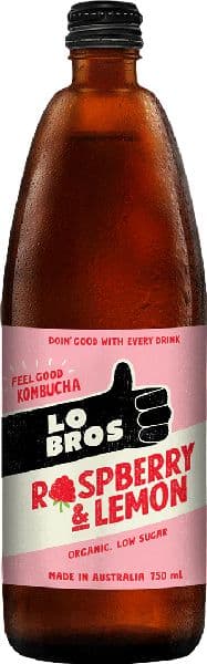 Lo Bros 750ml Kombucha Raspberry & Lemon