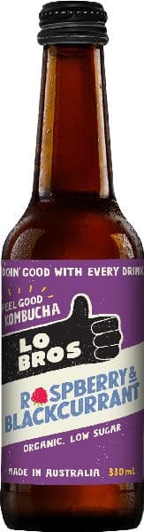 Lo Bros 330ml Kombucha Raspberry & Blackcurrant