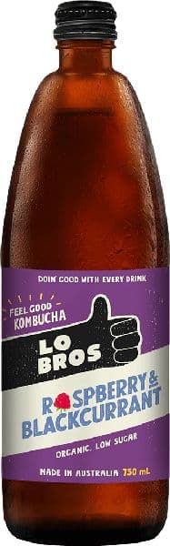 Lo Bros 750ml Kombucha Raspberry & Blackcurrant
