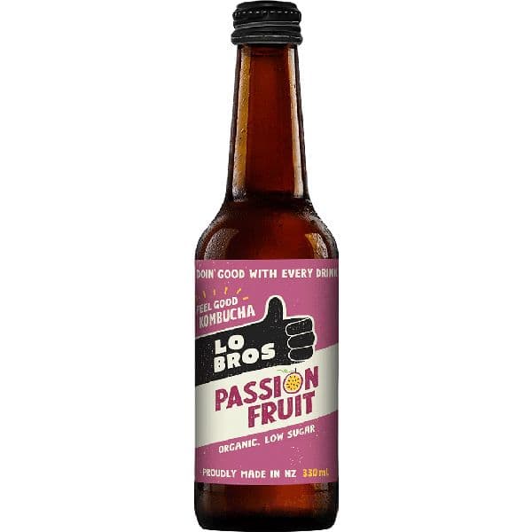 Lo Bros 330ml Kombucha Passionfruit